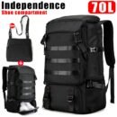 Hunting backpack in camouflage pattern with multiple compartments