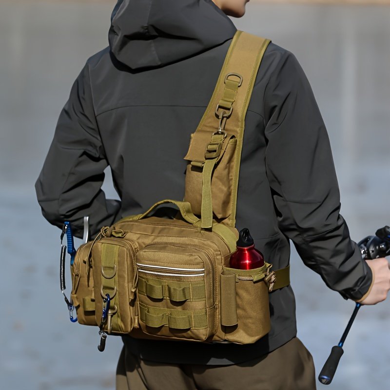 Coyote brown hunting backpacks with MOLLE webbing and external bottle pocket