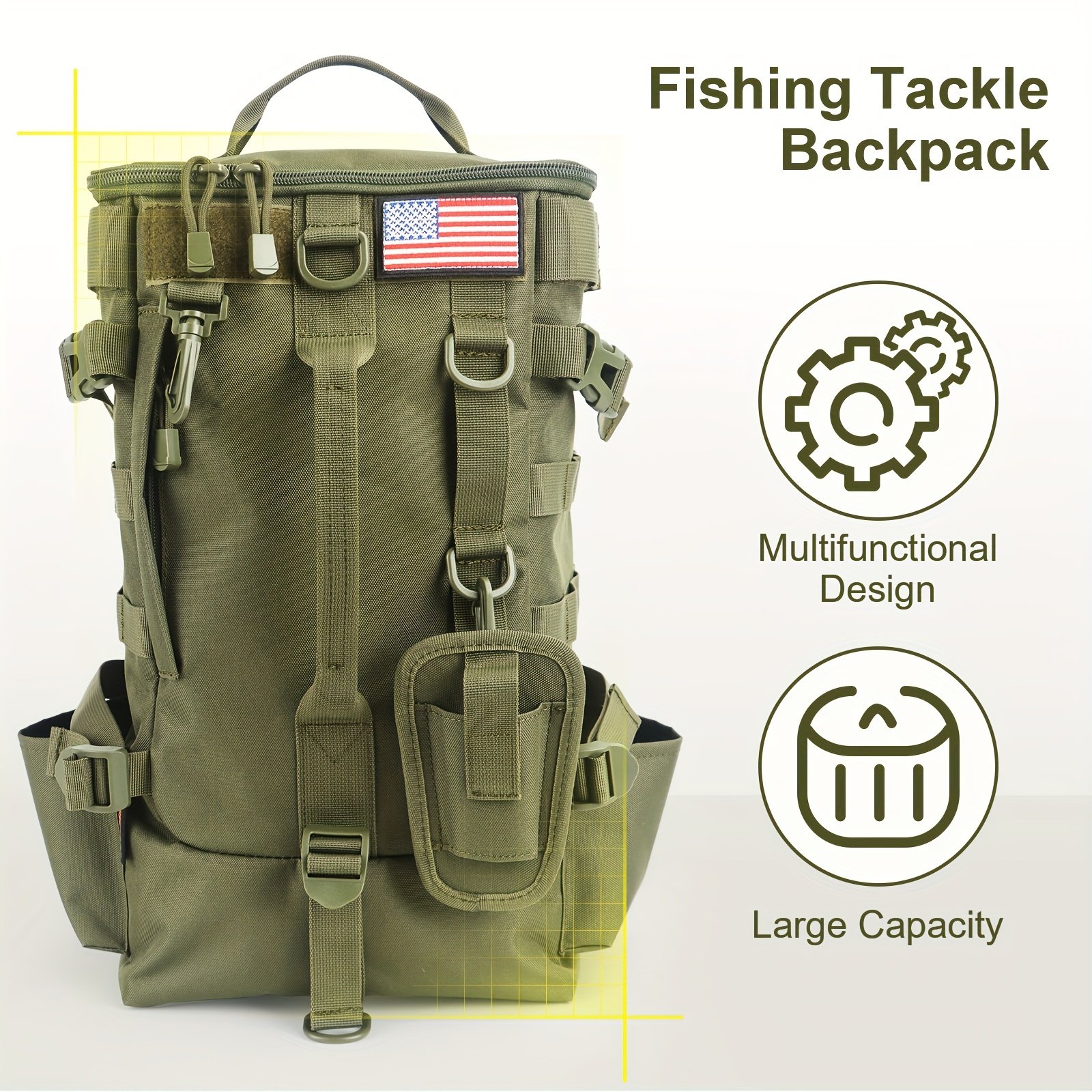 Tactical Hunting Backpack with MOLLE & Urban Geo Camo - Image 9