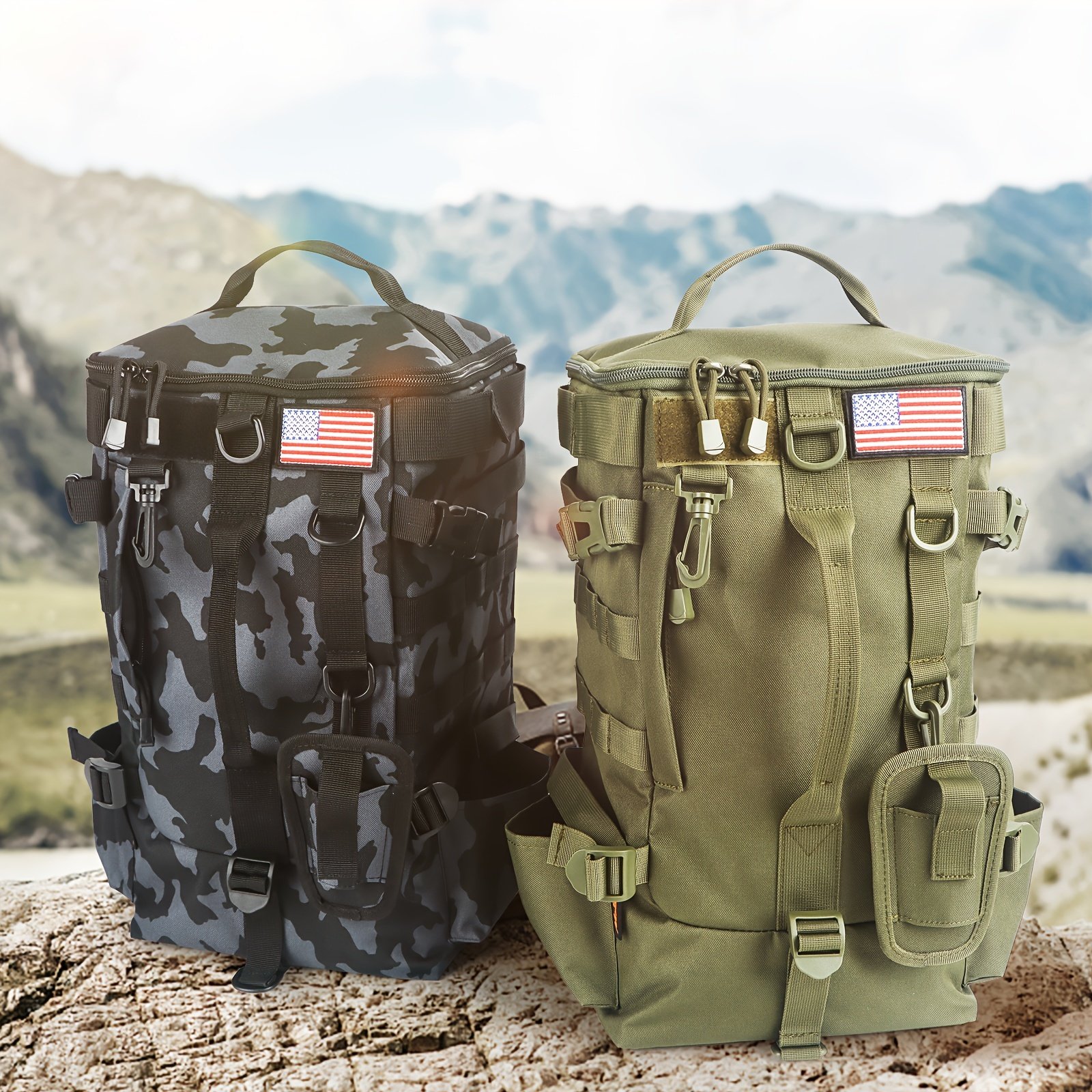 Tactical Hunting Backpack with MOLLE & Urban Geo Camo - Image 10