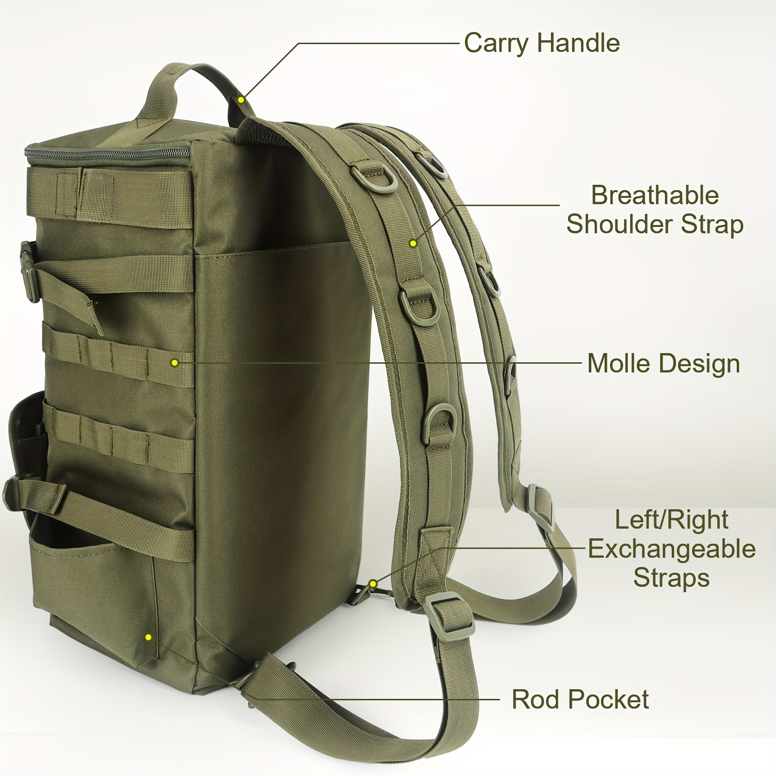 Tactical Hunting Backpack with MOLLE & Urban Geo Camo - Image 7