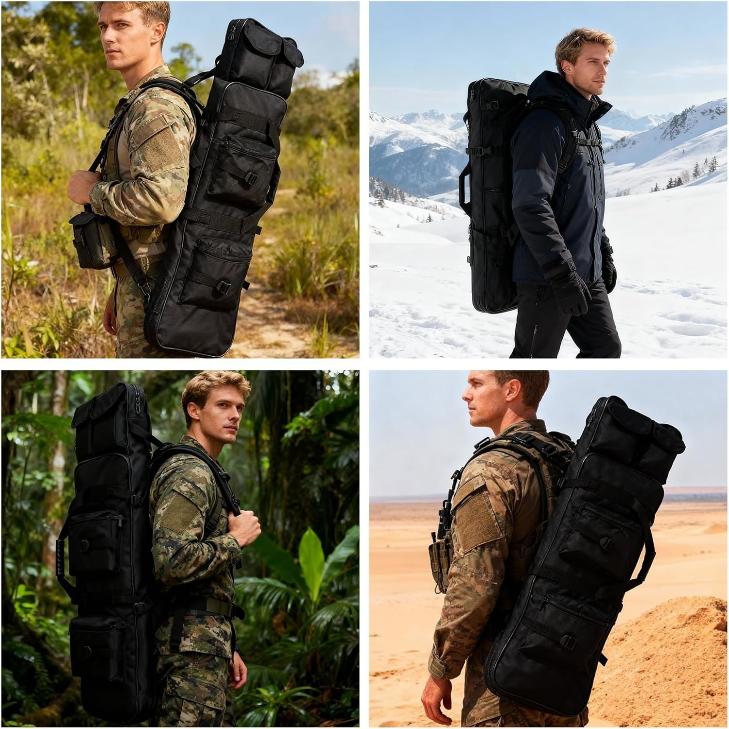 Best hunting backpack with rifle holder displaying full-length main compartment and vertical buckles