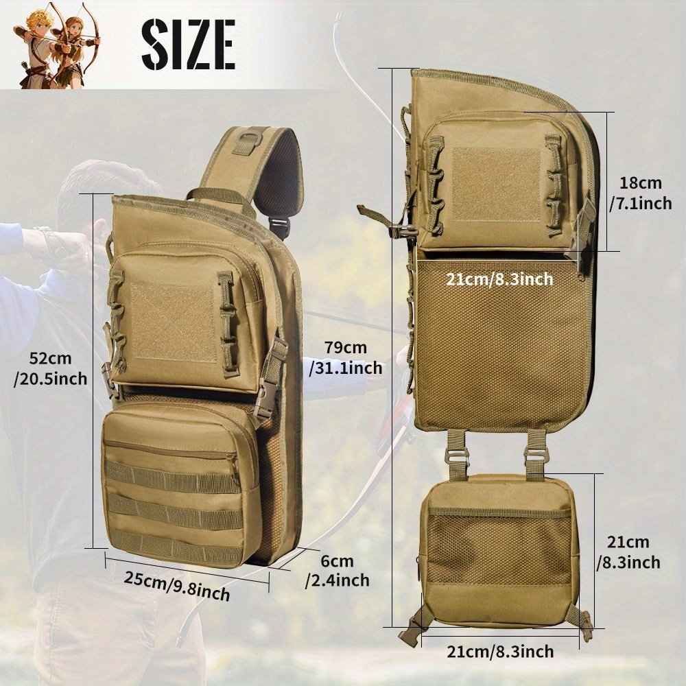 Bow hunting backpack with quiver loaded with arrows protruding from the top opening for archery season