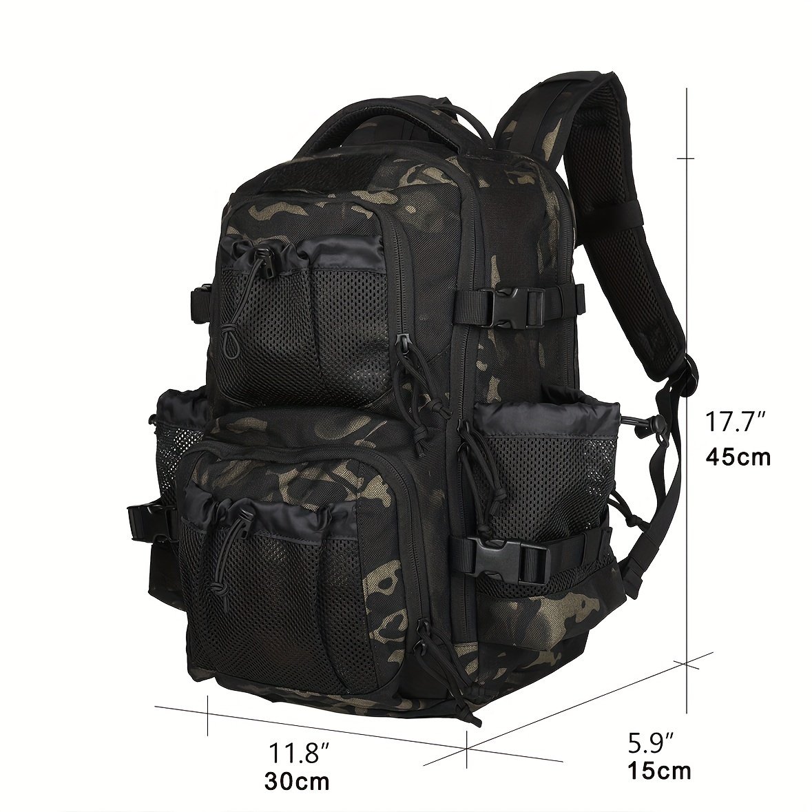 Tactical hunting saddle backpack featuring coyote tan webbing and loop panel detail