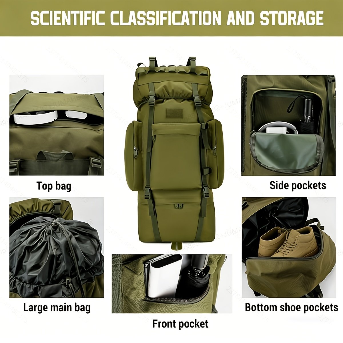 Hunter backpack with top-loading main compartment and front zippered pocket