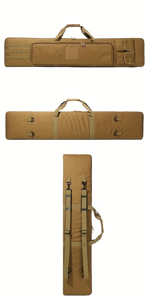 Heavy-Duty 32-52 Inch Double Hunting Gear Bag - Soft Tactical Style Backpack for Shooting Range & Outdoor Use