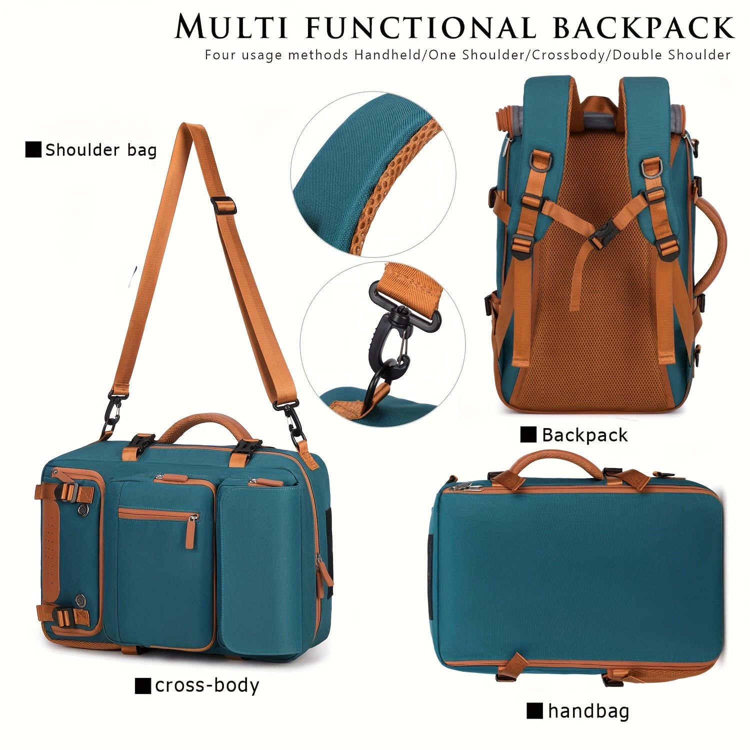 Side angle showing ventilated shoe compartment and compression straps on a hunter backpack