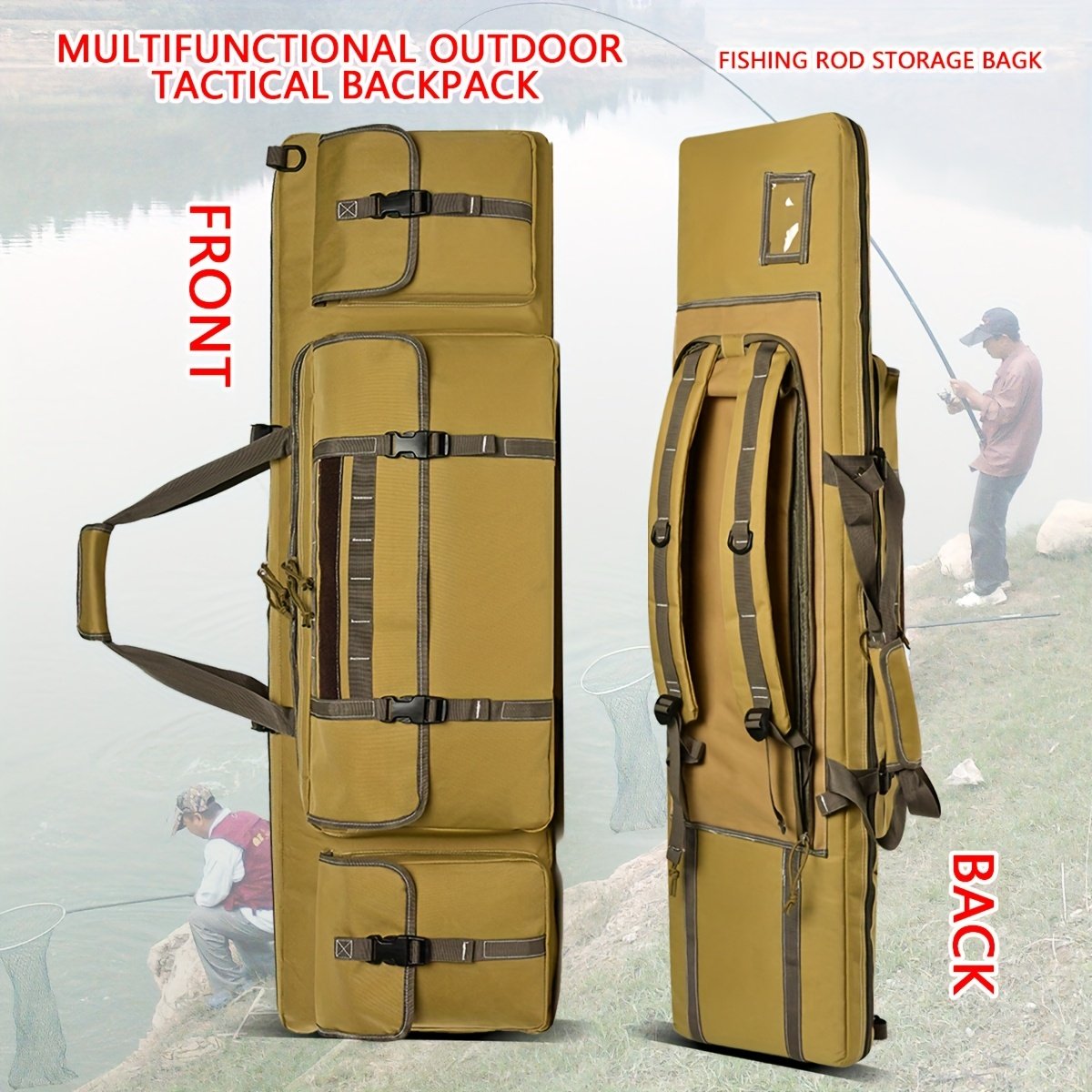 Black hunter backpack with backpack straps for hands-free long gear transport