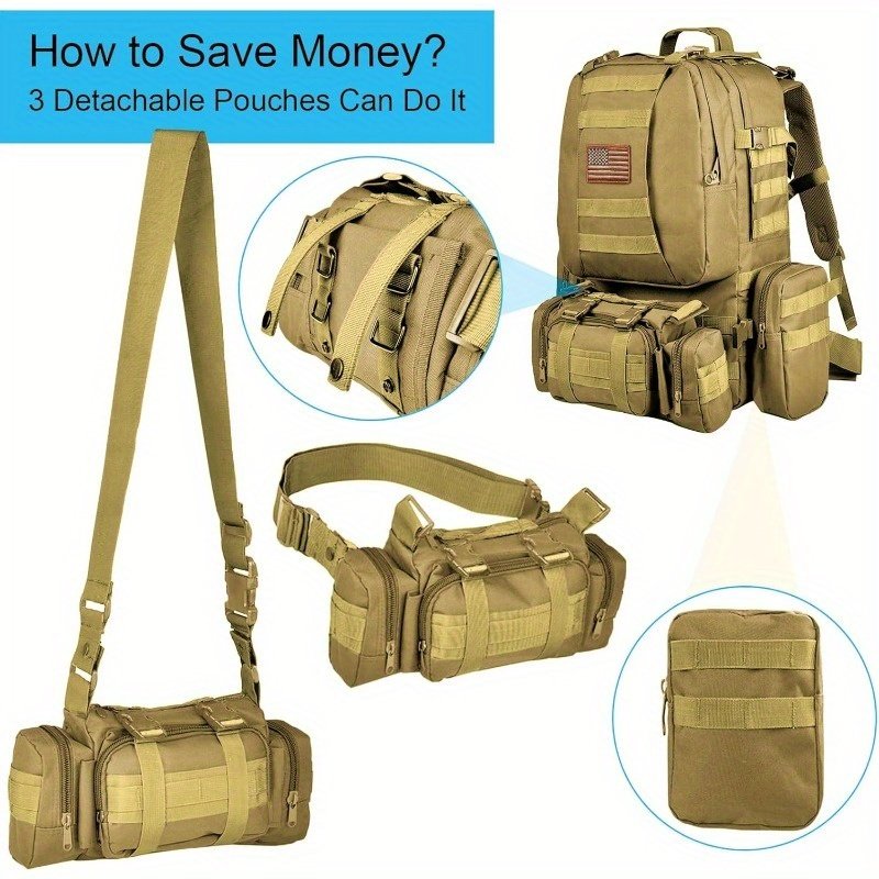 Big Game Hunting Backpack Black Tactical MOLLE Modular - Image 11