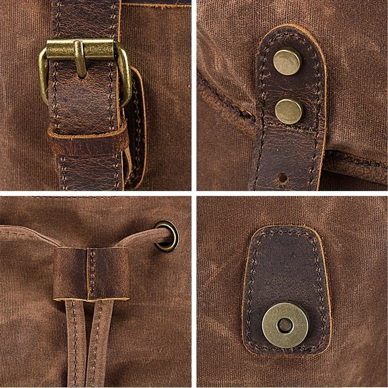Hunting Hydration Backpack Waxed Canvas Leather Rucksack - Image 5