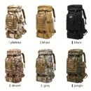 Digital camo hunting backpack with MOLLE webbing and dual buckle straps on fixed lid