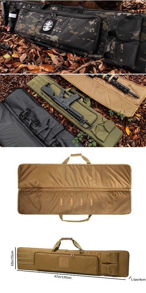 Heavy-Duty 32-52 Inch Double Hunting Gear Bag - Soft Tactical Style Backpack for Shooting Range & Outdoor Use
