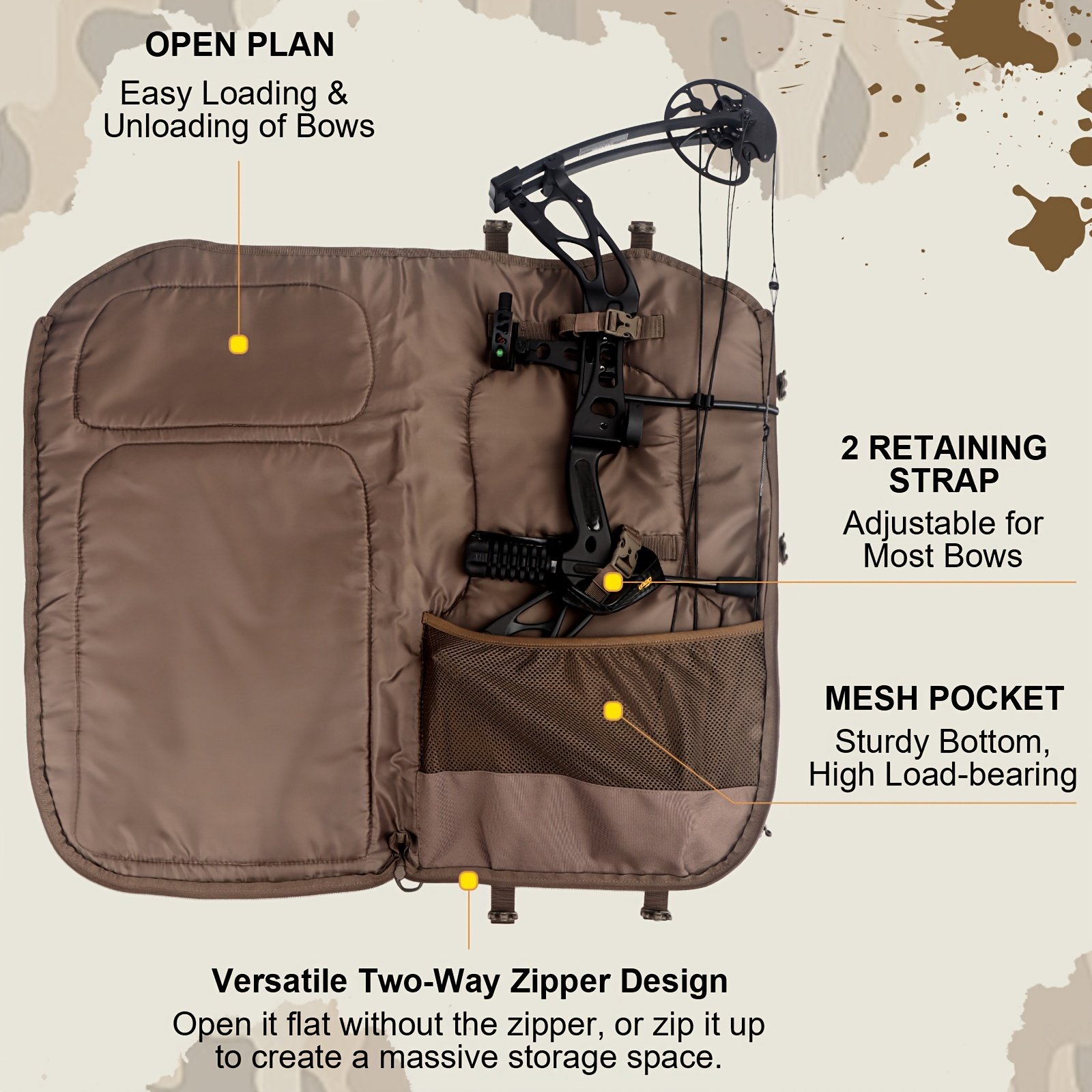 Digital Rocky Camo Bow Hunting Backpack with Bow Holder - Image 8