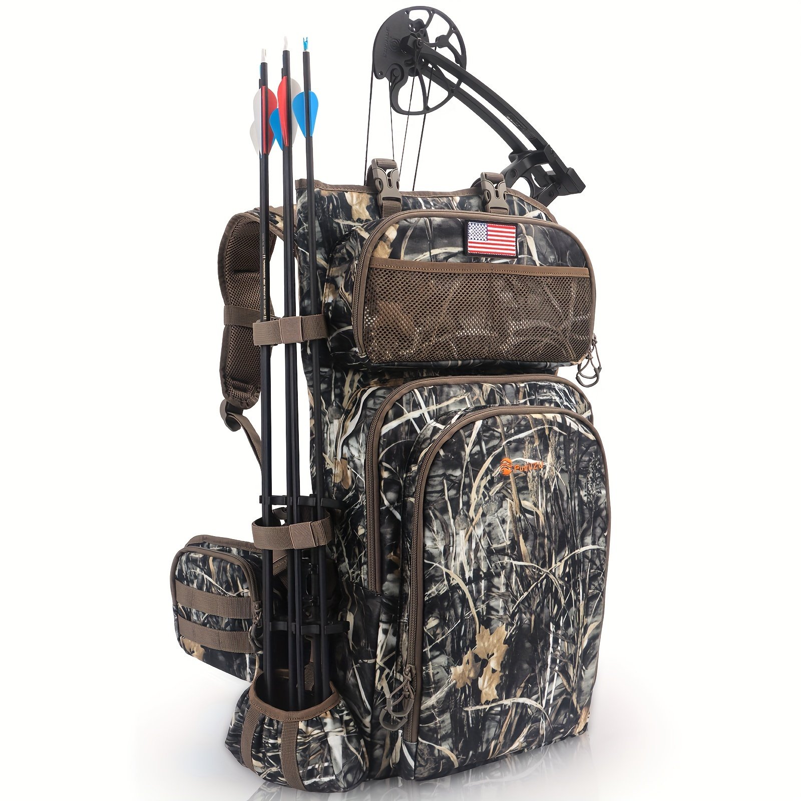 Digital Rocky Camo Bow Hunting Backpack with Bow Holder - Image 7