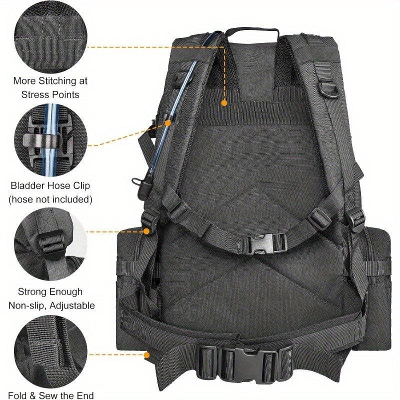 Big Game Hunting Backpack Black Tactical MOLLE Modular - Image 6