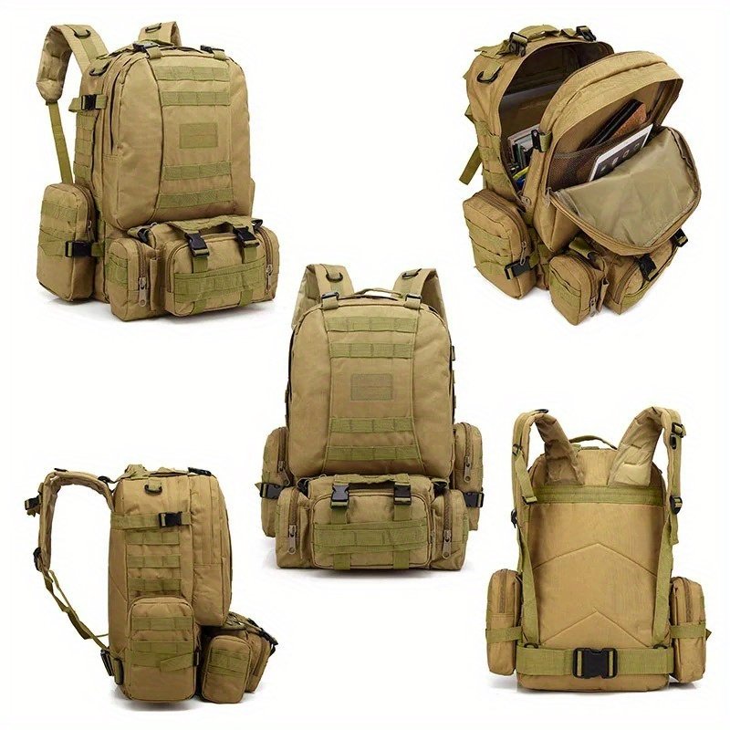 Durable hunting backpacks featuring side zippered pouches and padded shoulder straps
