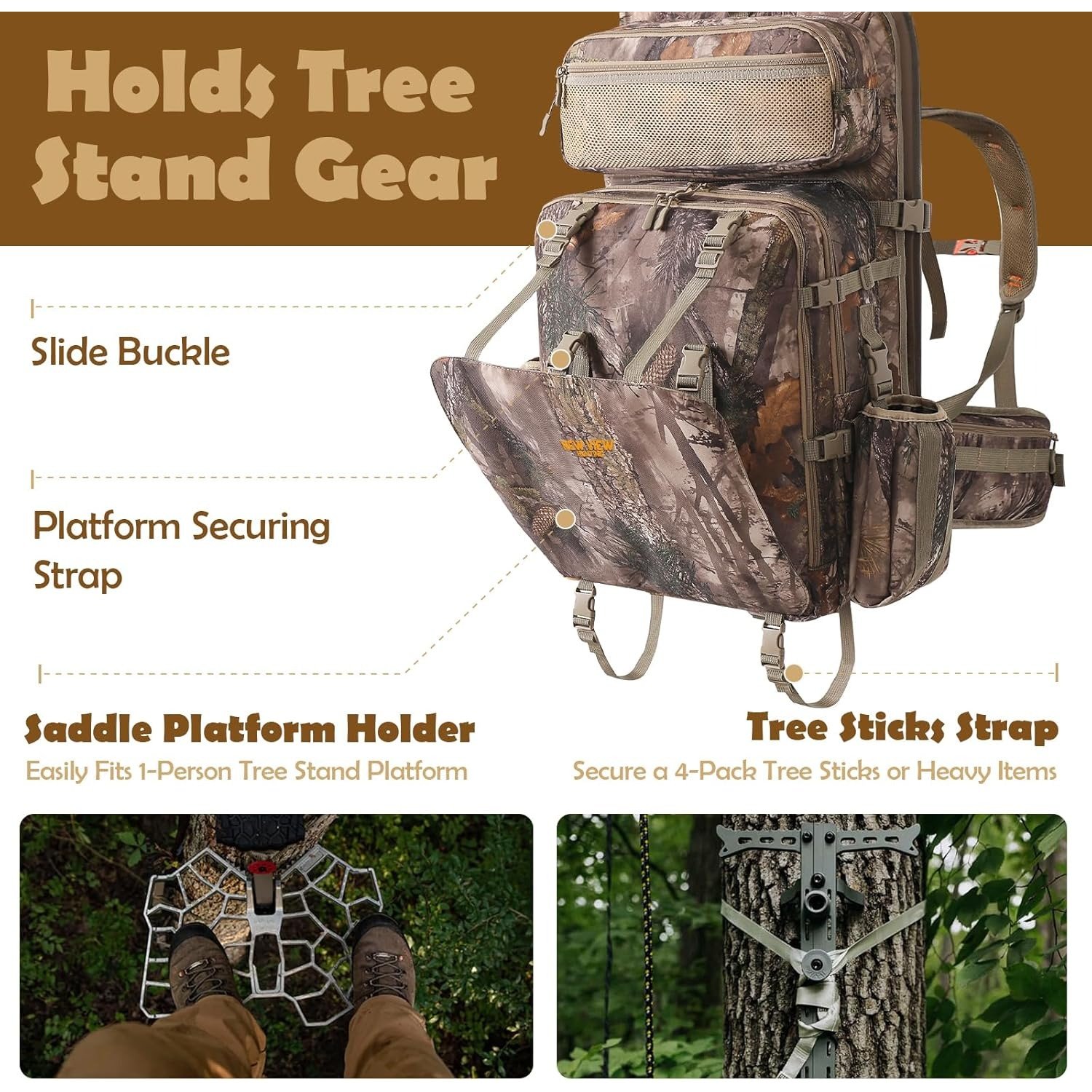 Best saddle hunting backpack with quick-release buckles and padded shoulder straps